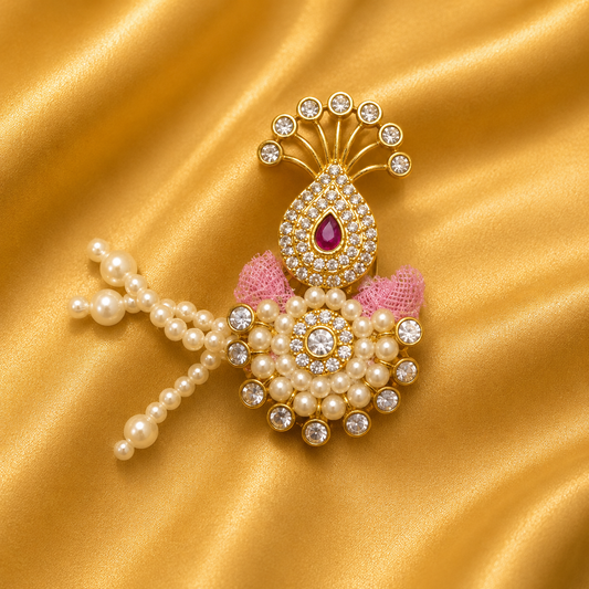 Mor Pankh Moti Paag – Elegant Pearl Mukut for Laddu Gopal