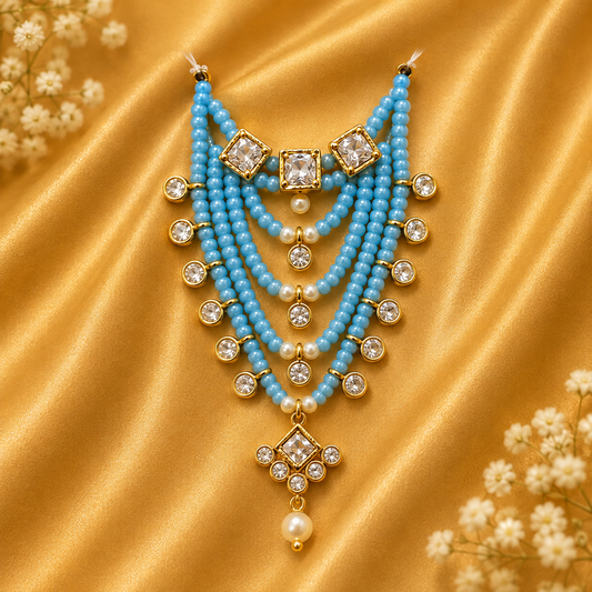 Jadauu Pearl Hasli Haar – 7 cm Length for Thakurji & Laddu Gopal