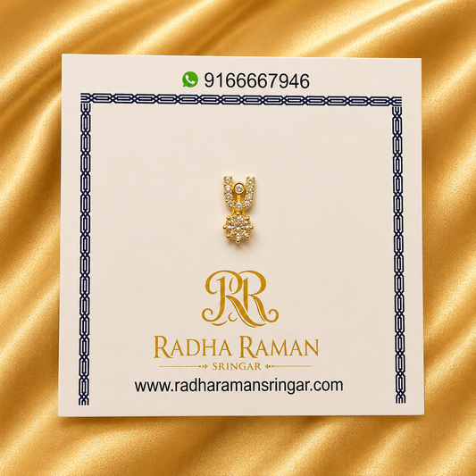 Red & White AD Tilak — Premium American Diamond Tilak for Thakur Ji Shringar | 1.2 CM