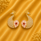 ✨ Mayurakrit AD Kundal — Premium Peacock Design Earrings for Thakur Ji Shringar | 2 CM HEIGHT
