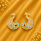 ✨ Mayurakrit AD Kundal — Premium Peacock Design Earrings for Thakur Ji Shringar | 2 CM HEIGHT