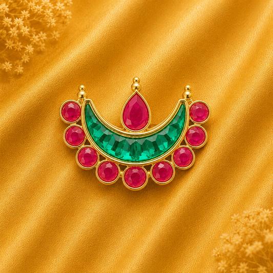Ardh Chand Chandrika — Traditional Crescent Moon Head Ornament for Thakur Ji | 2 CM HEIGHT | 2 CM WIDTH