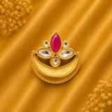 Golden Chandrika Chand — Traditional Golden Head Ornament for Thakur Ji Shringar  | 2 CM HEIGHT | 2 CM WIDTH
