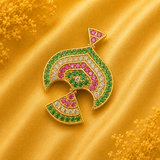 Premium AD Paan Mukut — Royal Leaf-Shaped Crown for Thakur Ji Shringar