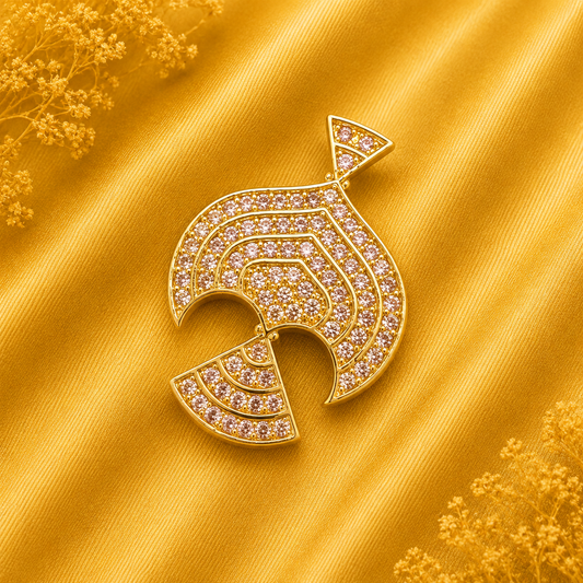 Premium AD Paan Mukut — Royal Leaf-Shaped Crown for Thakur Ji Shringar