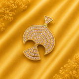 Premium AD Paan Mukut — Royal Leaf-Shaped Crown for Thakur Ji Shringar