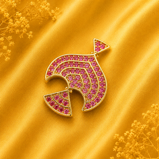 Premium AD Paan Mukut — Royal Leaf-Shaped Crown for Thakur Ji Shringar