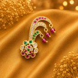 Premium AD Sheeshphool — Elegant Floral Head Shringar for Thakur Ji | 3 CM HEIGHT