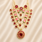 Premium AD Moti Mala — Elegant Pearl & American Diamond Mala for Thakur Ji | 5.5 CM