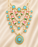 Premium AD Moti Mala — Elegant Pearl & American Diamond Mala for Thakur Ji | 5.5 CM