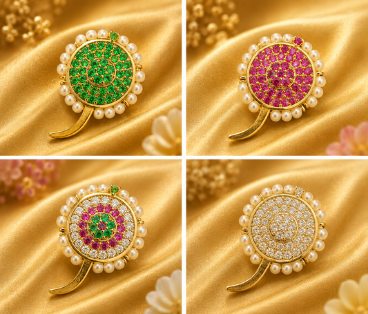 AD Round Chandrika — Premium American Diamond Chandrika for Thakur Ji | 2.5 CM