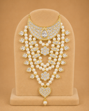 Ad Hasli With White pearls & kundan-style stones Mala For Thakur Ji 6 Cm