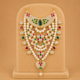 Ad Hasli With White pearls & kundan-style stones Mala For Thakur Ji 6 Cm