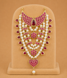 Ad Hasli With White pearls & kundan-style stones Mala For Thakur Ji 6 Cm