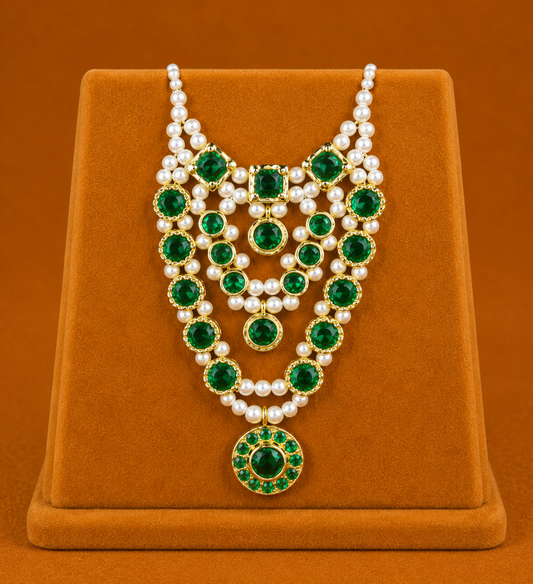 Laddu Gopal Ratna Pearl Heera Haar | 5.5cm | Traditional Shringar