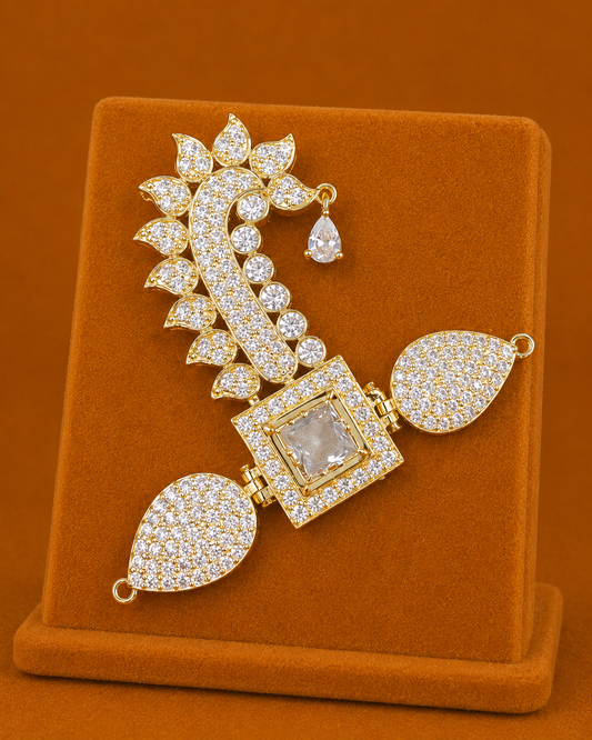 Rajsi Ratna Mayur Sirpech for Laddu Gopal Ji | Radha Raman Sringar| 4.5 cm