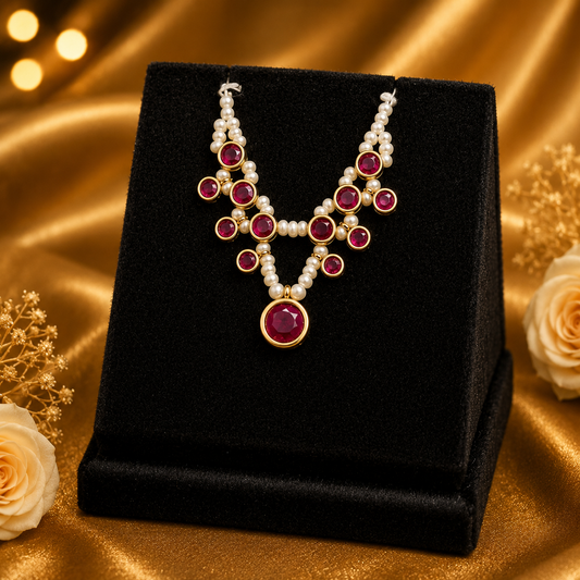 Pearl Kanthi Mala (Stone Color Variants)