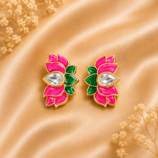 Komal Kamal Kundal for Laddu Gopal Ji | Lotus Petal Design Earrings | 1 CM HEIGHT 1.5 CM WIDTH