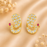 Gulabi Mayurakrit Kundal – Heera | Radha Raman Shringar | 2.5 CM