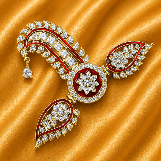 Shobha Ratna Pushp Sirpech for Laddu Gopal Ji | Radha Raman Shringar | 5.5 cm Long  | 9.5 cm Wide