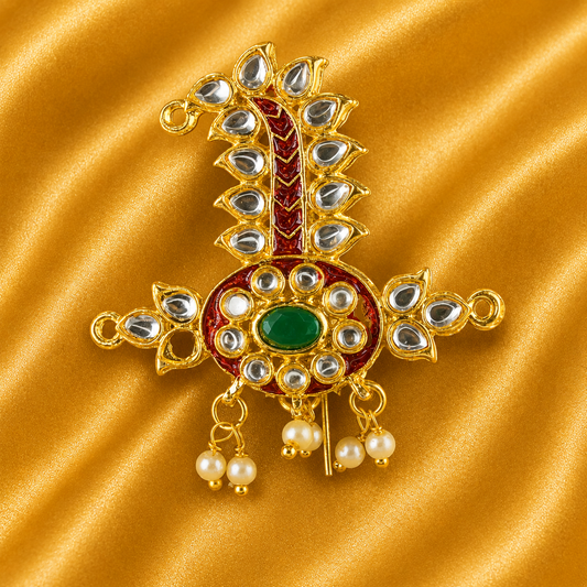 Shyam Vihangam Kundan Kalgi | Radha Raman Shringar | 3 cm Height | 4 Cm Length