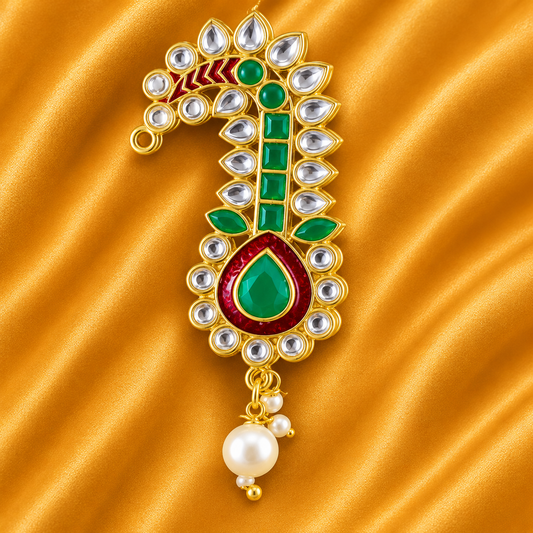 Shyam Mayur Kundan Kalgi  | Radha Raman Shringar | 4 cm Height | 2 Cm wide
