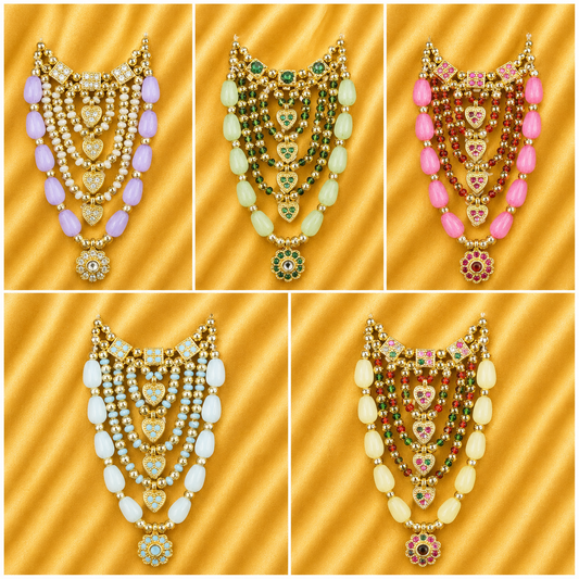 Nikunj Mani Shringar Haar for Laddu Gopal Ji | Golden Ratna Mala | Radha Raman Shringar | 6 CM