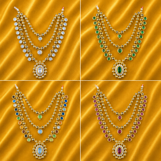 Rajsi Ratna Vilas Mala for Laddu Gopal Ji | Multi Layer | Radha Raman Shringar | 6 cm Height