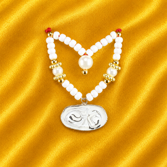 Shyam Smriti Moti Kanthi Mala | Ekadashi Shringar | Radha Raman Shringar | Length: 4 cm | Width: 3 cm