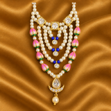 Premium AD Kamal Padak with Ardh Chandra Pendant for Thakur Ji | Royal Shringar Jewellery | 7 CM Height