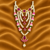 Premium AD Kamal Padak with Ardh Chandra Pendant for Thakur Ji | Royal Shringar Jewellery | 7 CM Height