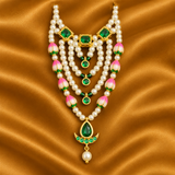 Premium AD Kamal Padak with Ardh Chandra Pendant for Thakur Ji | Royal Shringar Jewellery | 7 CM Height