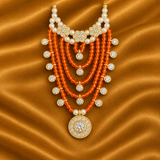 Premium Crystal Moti with AD Mala for Thakur Ji | Elegant Thakur Ji Shringar | 6 CM Height