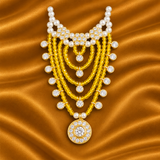 Premium Crystal Moti with AD Mala for Thakur Ji | Elegant Thakur Ji Shringar | 6 CM Height
