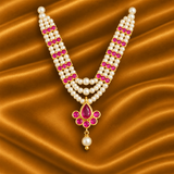 Royal AD Mala with Semi Moti for Thakur Ji | Traditional Shringar | 5.5 CM Height
