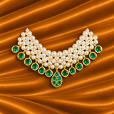 Premium AD Kanthi with Semi Moti for Thakur Ji | Traditional Shringar | 2 CM Height