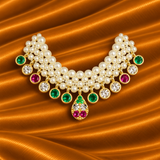 Premium AD Kanthi with Semi Moti for Thakur Ji | Traditional Shringar | 2 CM Height