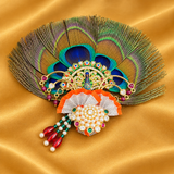 Utsav Mayur Paag with 5 Paar for Thakur Ji | Royal Head Shringar | 8.5 CM Height
