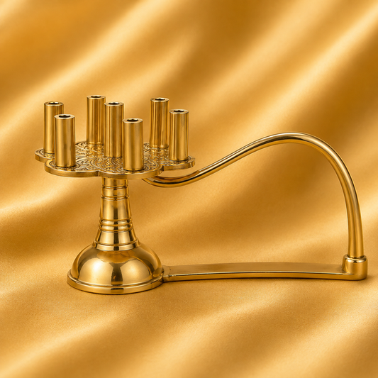 Brass Seekh Aarti Stand – Heavy Brass Dhoop Stand for Thakurji | Radha Raman Shringar