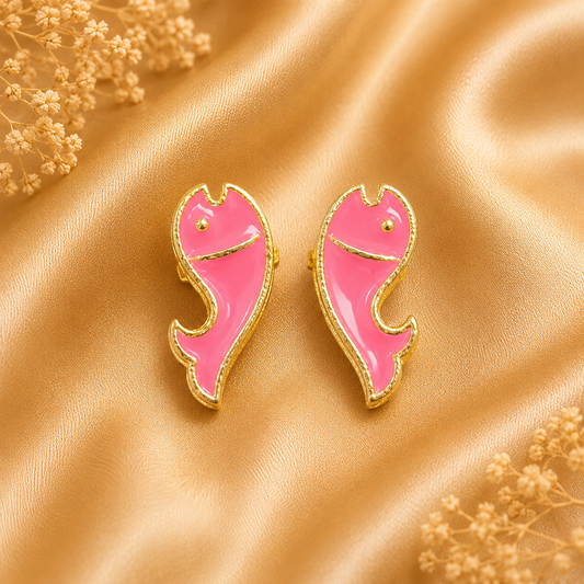 Matsyakrit Kundal — Divine Fish Shape Earrings for Thakur Ji Shringar