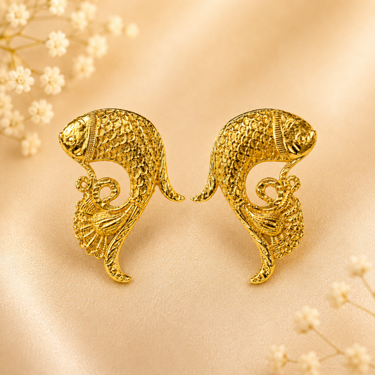 Matsyakrit Kundal – Traditional Fish-Shaped Earrings for Thakur Ji | 2.5 CM