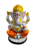 Shree Ganesh Ji – Dust Marble Murti ( Orange ) 19 Cm Height