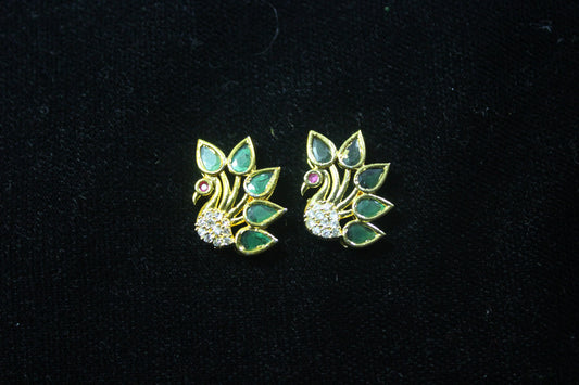 peacock inspired kundal earrings for laddu gopal ji