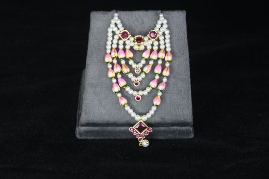 Lotus Pearl Haar Shringar for Laddu Gopal & Thakurji With AD 5.5 Cm