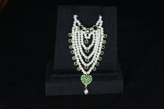 Laddu Gopal Ratna Pearl Heera Haar | 7 cm | Traditional Shringar