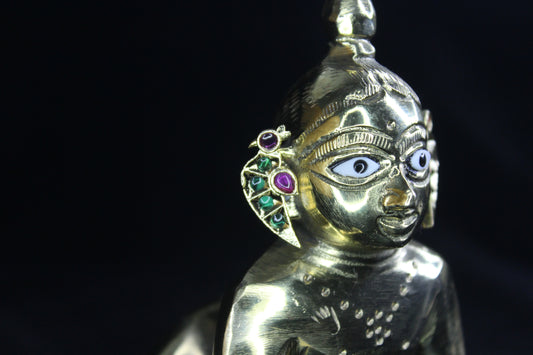 Mayur Kundan Kundal — Earrings for Thakur Ji Shringar | 2 CM