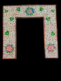 Premium Meenakari Pithika for Thakur Ji – Handcrafted Darbar Frame with AD Stones & Peacock Design | 21 CM - 21 CM | BOTH SIDE USE ABLE