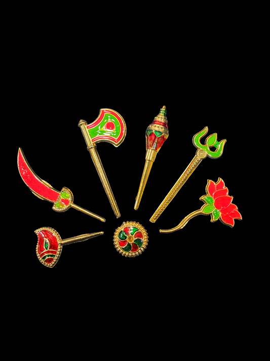 Divya Shastra Set — Traditional Weapons Set for Thakur Ji Shringar ( Plastic )