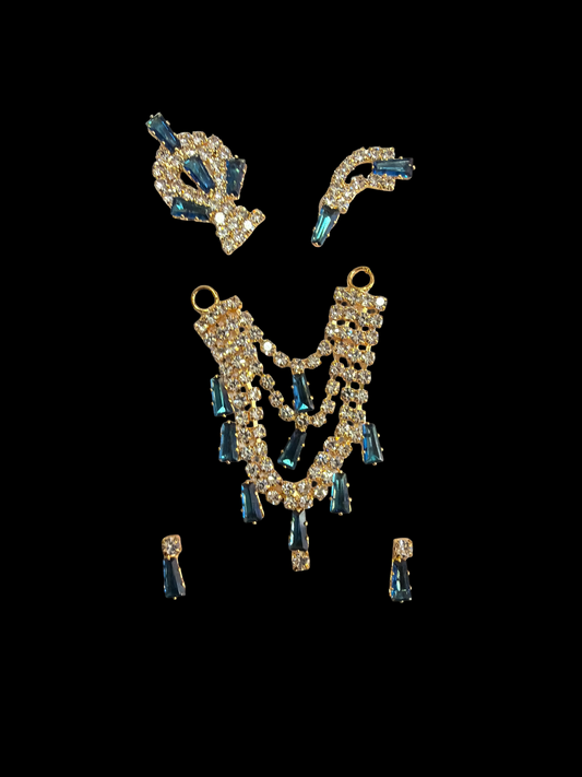 Premium AD Stone Shringar Set for Thakur Ji – Mukut, Mala & Kundal Combo | American Diamond Deity Jewellery